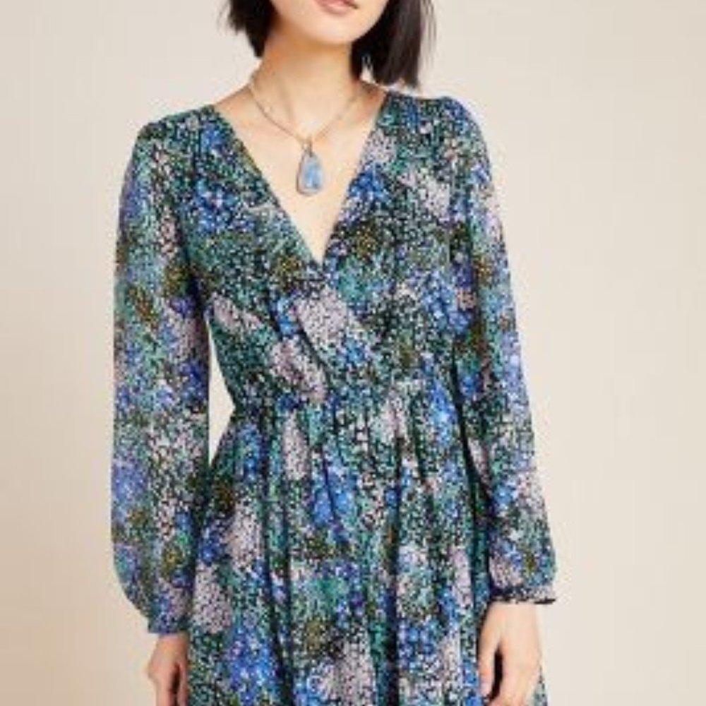 anthropologie maeve S ~ CAROLYN MINI DRESS floral